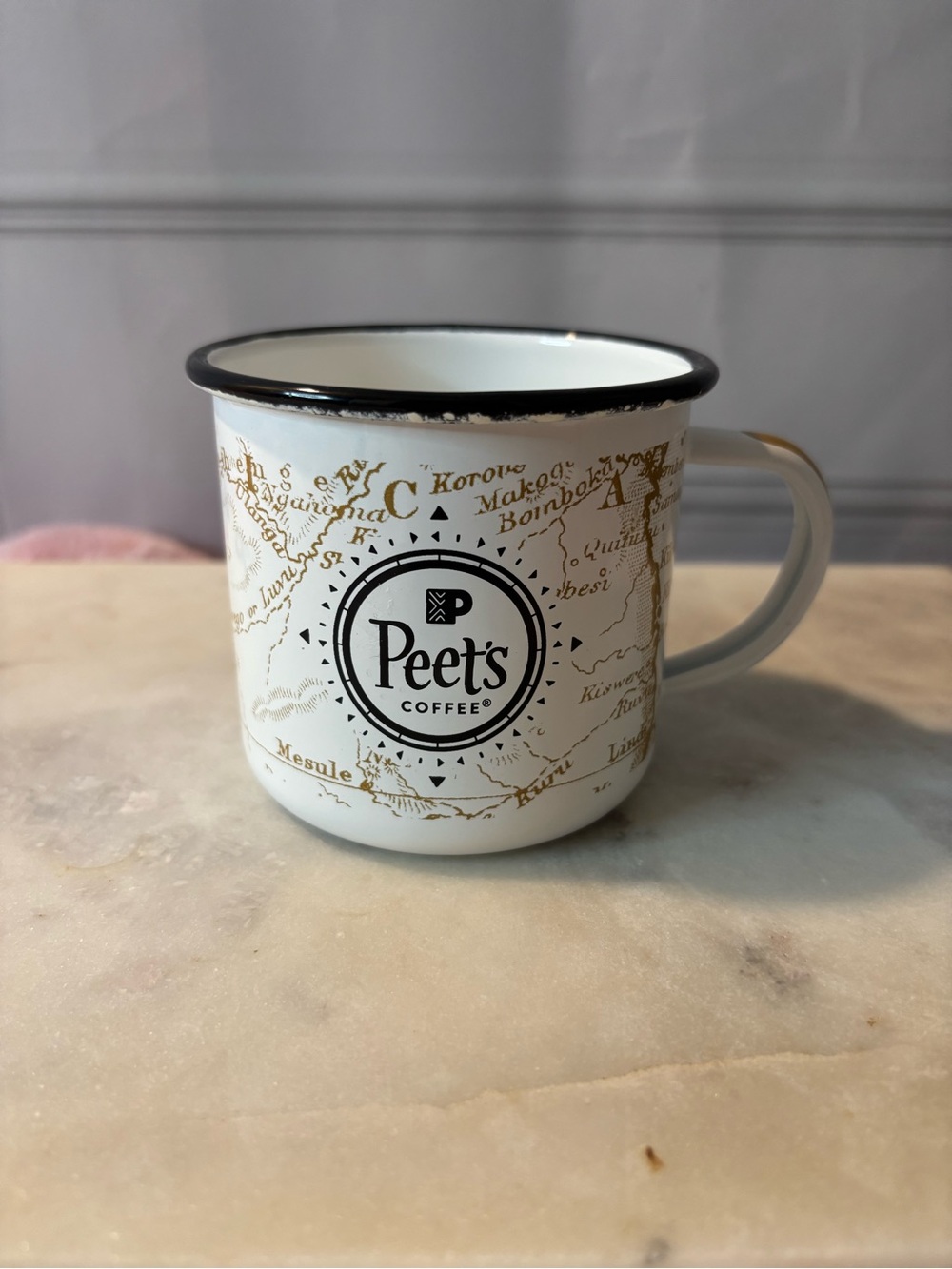 Peet’s Coffee White Enamel Camp Mug